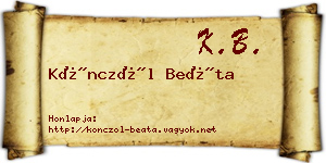 Könczöl Beáta névjegykártya
