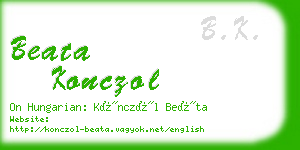 beata konczol business card